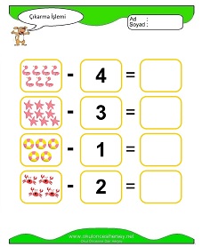Çıkarma İşlemi Çalışma Sayfaları